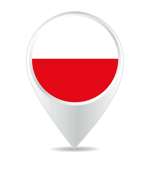 Location Icon Poland Flag Vector — Stock Vector