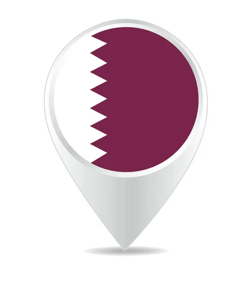 Standort Ikone Für Katar Flagge Vector — Stockvektor