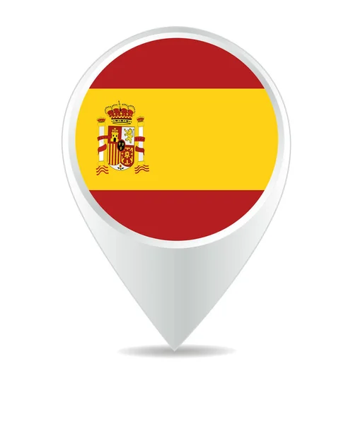 Location Icon Spain Flag Vector — ストックベクタ