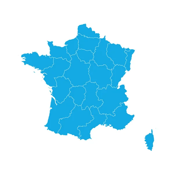 Карта Франции Иллюстрация Вектора Синего Цвета — стоковый вектор