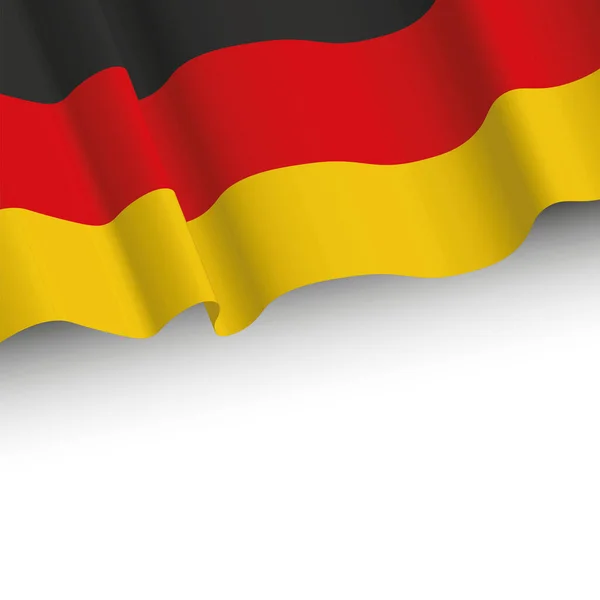 Tło Niemcami Falista Flaga Białym — Wektor stockowy