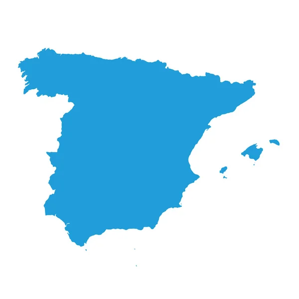 Mapa Azul España Blanco — Vector de stock