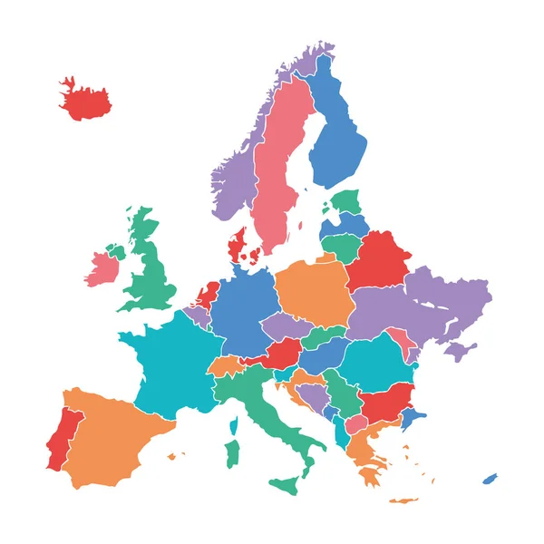 欧州連合 のカラフルなベクトルマップ — ストックベクタ