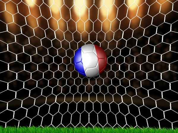 French Flag Soccer Ball Net — Stock Photo, Image