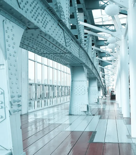 Glazed corridor in office center — Stock Photo, Image