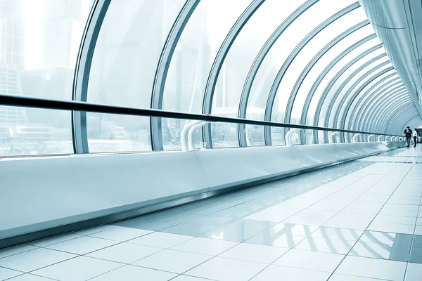 Glassy corridor in office center — Stock Photo, Image