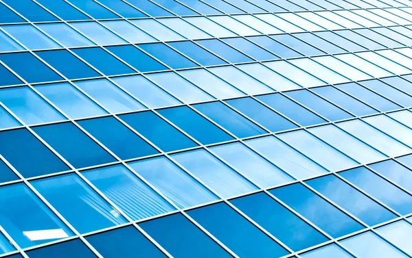 Bright background of transparent wall from glass ans steel construction — Stock Photo, Image