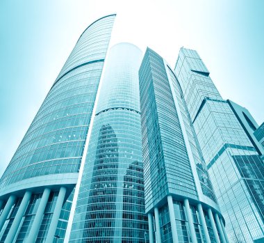 Perspektif Görünümü cam yüksek katlı gökdelenler moscow city b için