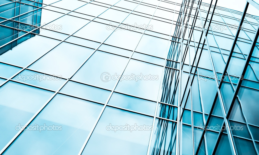 glass surface of contemporary angle of business building