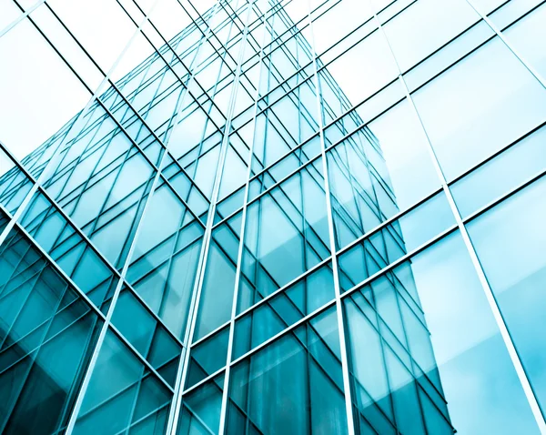 Transparent glass wall of office building — Stock Photo, Image