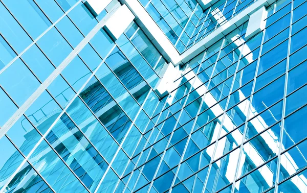 Transparent glass wall of office building — Stock Photo, Image