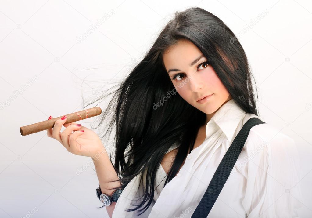 Woman with cigar