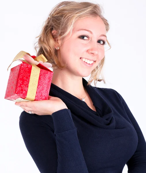 Girl with christmas presents — Stock Photo, Image
