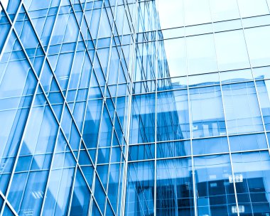 Hafif Mavi cam doku şeffaf gökdelenlerin