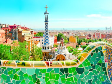 Barcelona, Spanje - 25 juli: het beroemde park guell