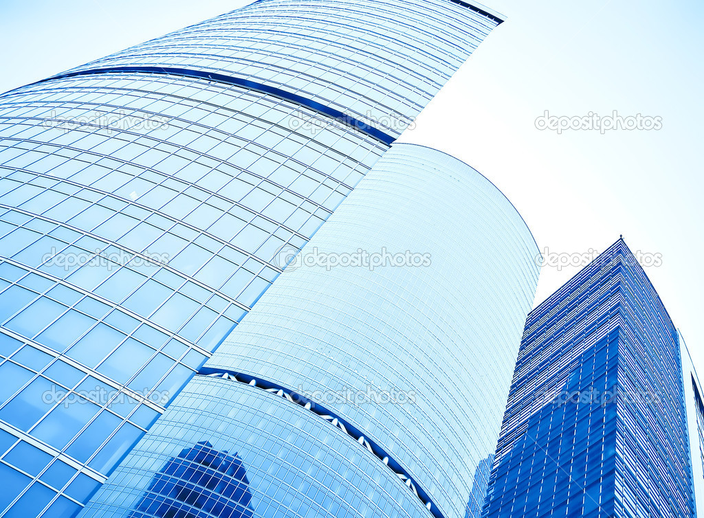 blue windows of business center