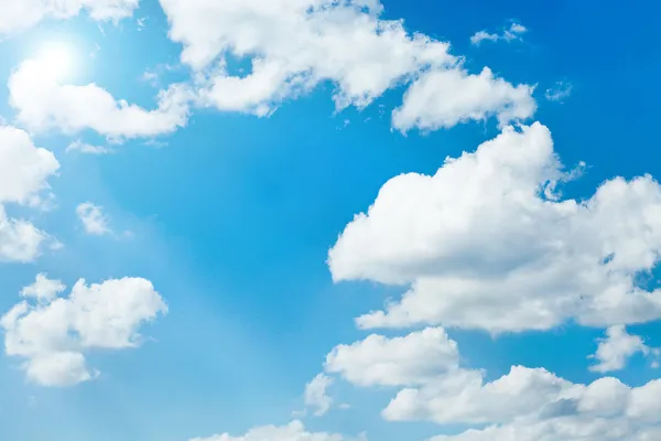 White sparse clouds over blue sky — Stock Photo, Image