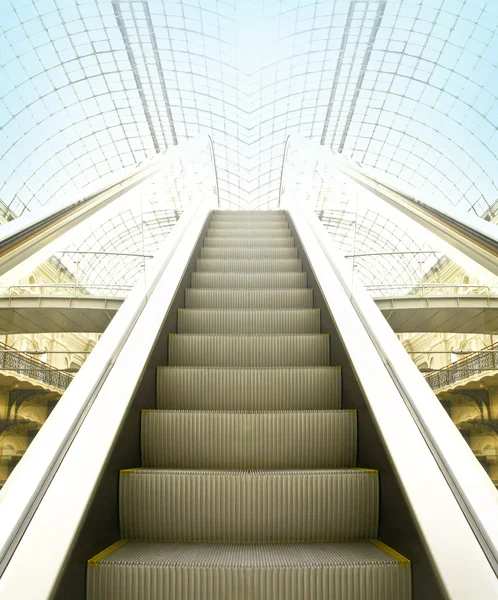 View to perspective escalators stairway