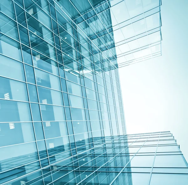 View to background of glass high rise building skyscrapers — Stock Photo, Image