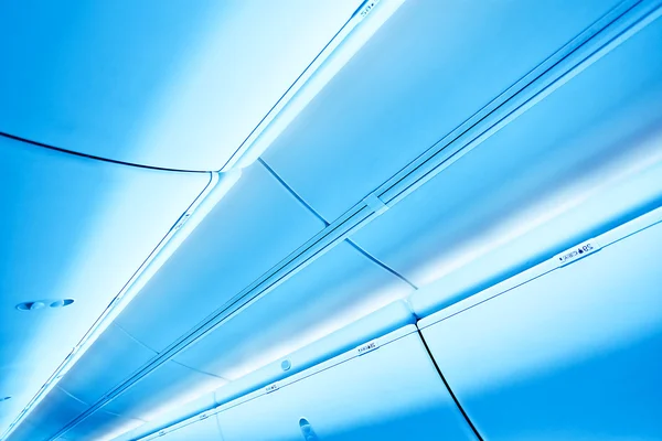 View to steel blue glass airport ceiling — Stock Photo, Image