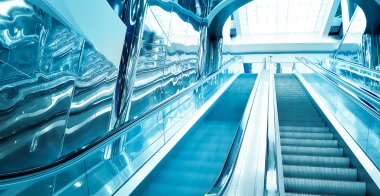 Mavi modern yürüyen merdiven İş Merkezi