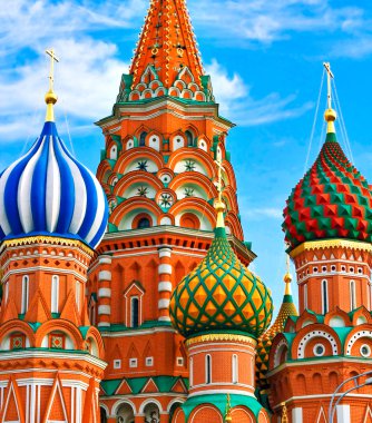 St. Kızıl Meydan 'daki Basil Katedrali, Moskova, Rusya