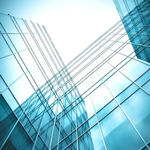 Transparent glass wall of office building — Stock Photo, Image