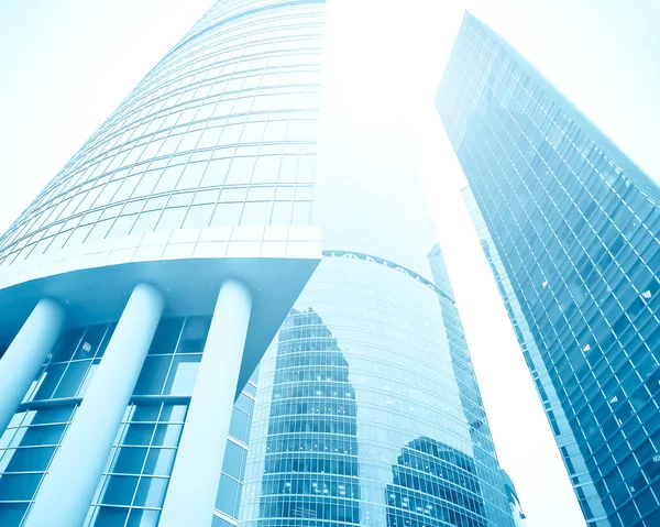 Transparent glass wall of office building — Stock Photo, Image