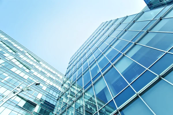 Transparent glass wall of office building — Stock Photo, Image