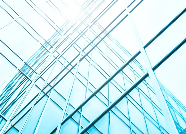 Transparent glass wall of office building — Stock Photo, Image