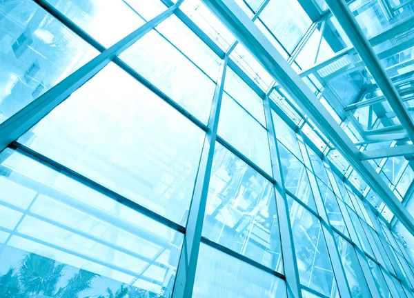 Transparent glass wall of office building — Stock Photo, Image