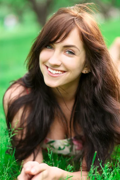 Portrait of the beautiful cheerful girl heaving fun Stock Image