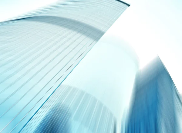 Panorámica y perspectiva amplia vista al fondo azul acero de rascacielos de edificios de gran altura de vidrio en el centro futurista moderno por la noche Concepto de negocio de arquitectura industrial exitosa — Foto de Stock