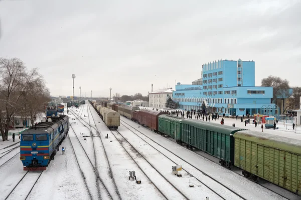 Railway station Aktyubinsk. — Stock Photo, Image