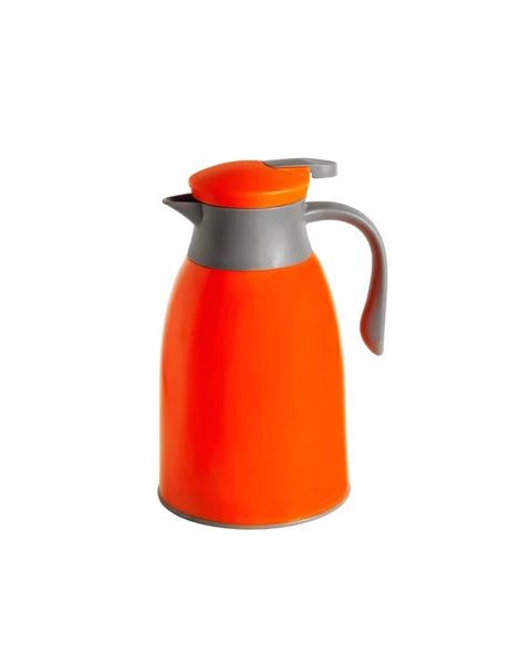 Orange Thermos Handle Close Isolated White Background — Stock Photo, Image