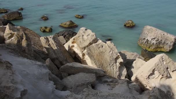 Orilla Rocosa Del Mar Caspio Kazajstán Mes Mayo 2022 Años — Vídeo de stock