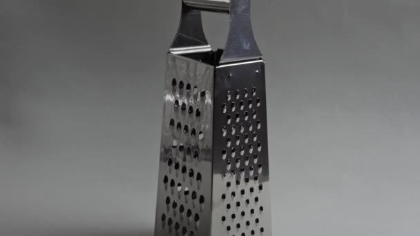 Grater Vegetables Close White Background — Stock Video