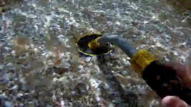 Underwater metal detector. Underwater search. Caspian Sea. Month of June. Under water. 17 June 2022 year.