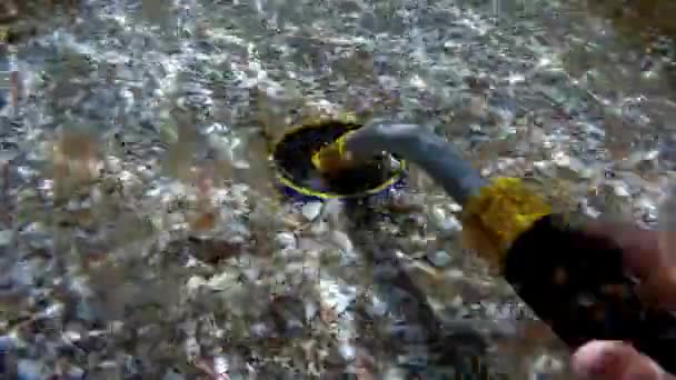 Underwater Metal Detector Underwater Search Caspian Sea Month June Water — Wideo stockowe