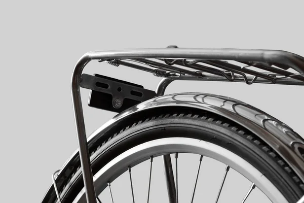 Bicycle Rear Rack Close Isolated Light Gray Background — Stockfoto