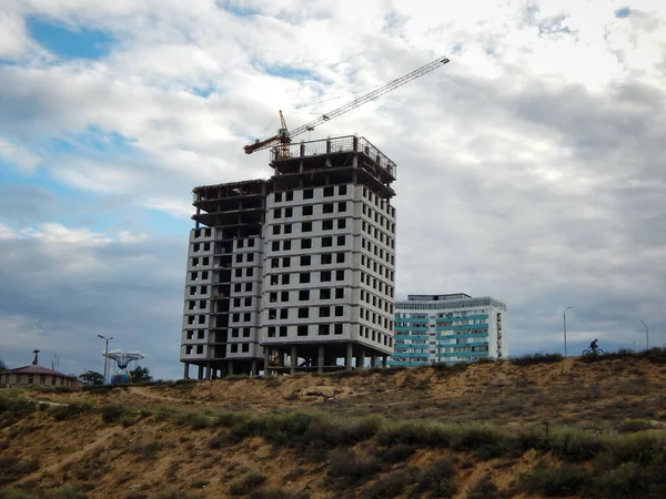 Nowe Budynki Mie Cie Aktau Kazachstan Region Mangistau Sierpnia 2020 — Zdjęcie stockowe