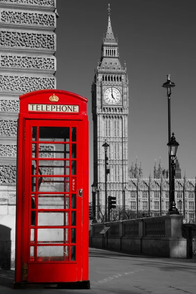 BW Westminster phone box — Stock Photo, Image