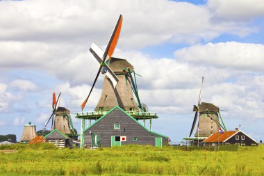 Windmills in the Netherlands clipart