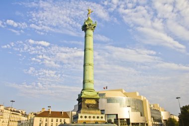 Place de la Bastille ve Opera Bastille, Paris, Fransa