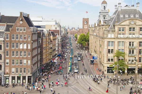 Aerial view of the Dam square, Amsterdam — Stock Photo, Image