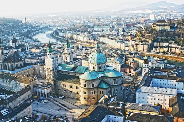 Luchtfoto van Salzburg, Oostenrijk — Stockfoto