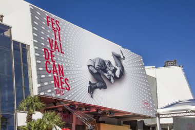 CANNES, FRANCE - MAY 17, 2013: The Palais des Festivals during t clipart