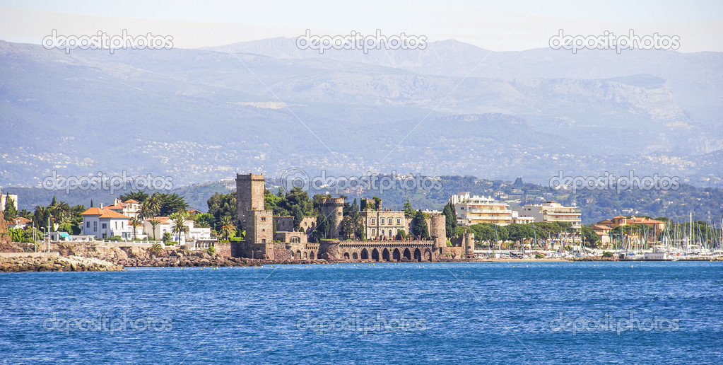 La Napoule and the castle from the sea, south of France