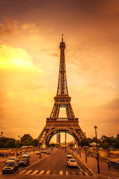 Pôr do sol na Torre Eiffel — Fotografia de Stock