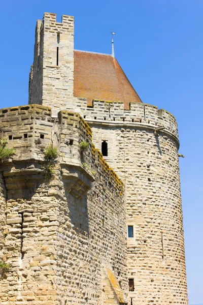 法国卡尔卡松中世纪城市塔 — 图库照片